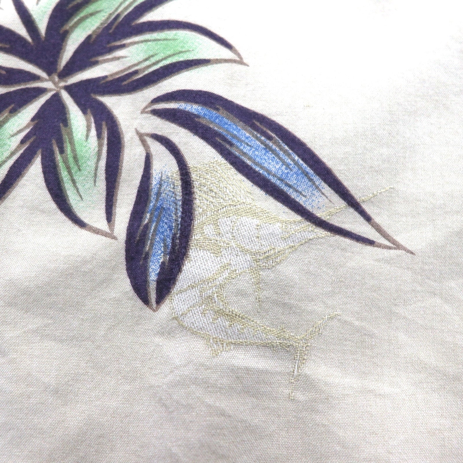 Columbia Aloha Shirt, All-Over Print, Short Sleeve, Size L, Beige, Hibiscus, Fishing, FM7086