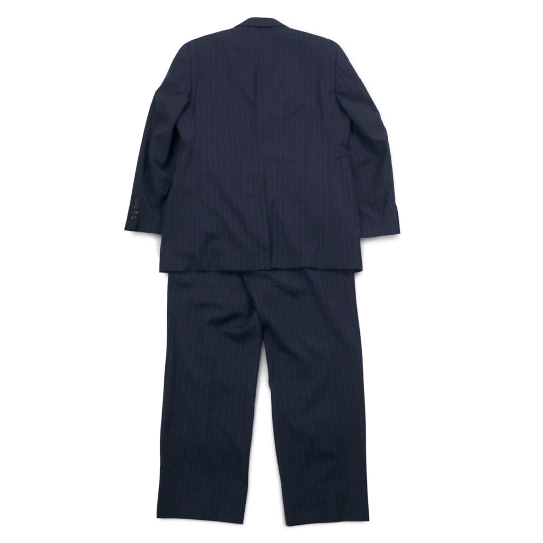 LAUREN RALPH LAUREN Made in Canada 90s 2B Suit Set L Navy Striped Wool