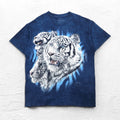 THE MOUNTAIN タイダイ プリント Dyed & Printed in USA Tシャツ L ネイビー アニマル ホワイトタイガー メキシコ製