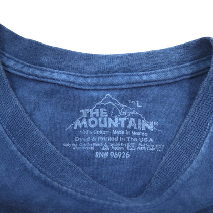 THE MOUNTAIN タイダイ プリント Dyed & Printed in USA Tシャツ L ネイビー アニマル ホワイトタイガー メキシコ製