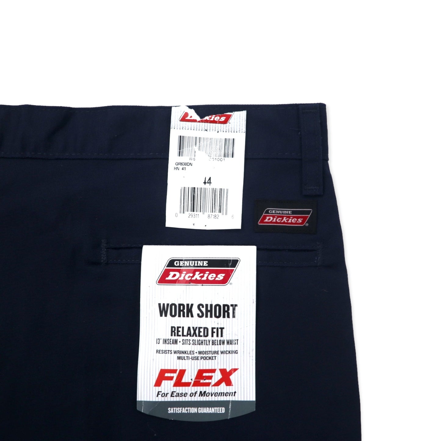 Dickies リラックス フィット ワークショーツ ハーフパンツ 44 ネイビー ポリエステル コットン FLEX ホンジュラス製 未使用品