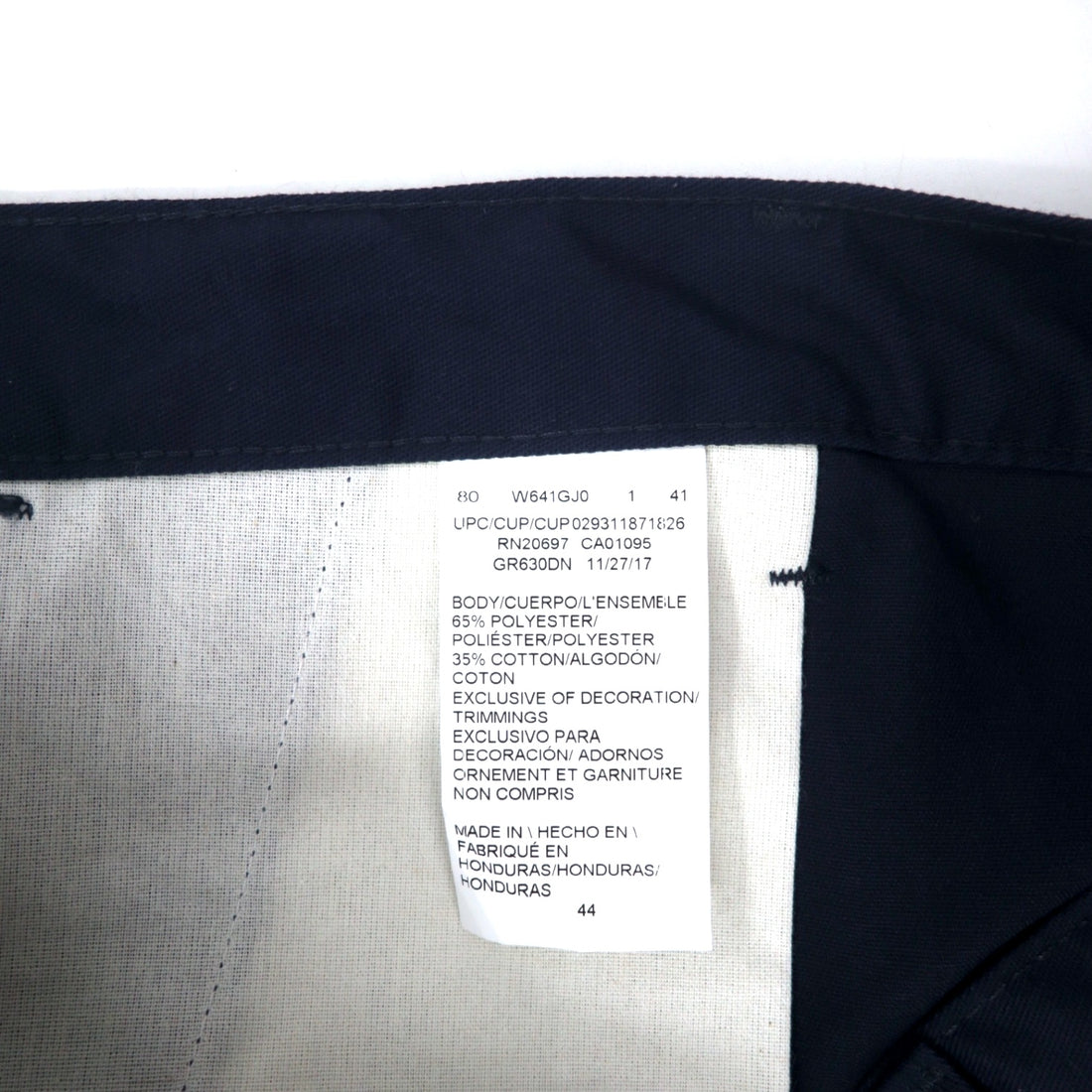 Dickies Relaxed Fit Work Shorts, Size 44, Navy, Polyester, Cotton, FLEX, Made in Honduras, Unused
