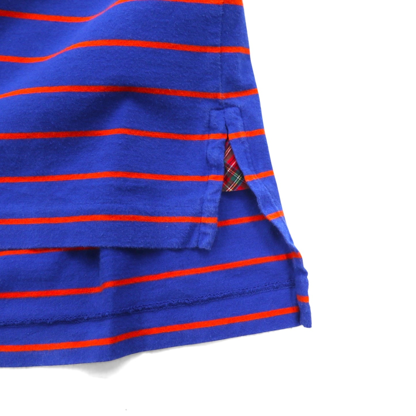 POLO GOLF RALPH LAUREN Pima Cotton Striped Polo Shirt, Size L, Blue/Orange, Vintage Lisle Pocket, Small Pony Embroidery, Made in Peru