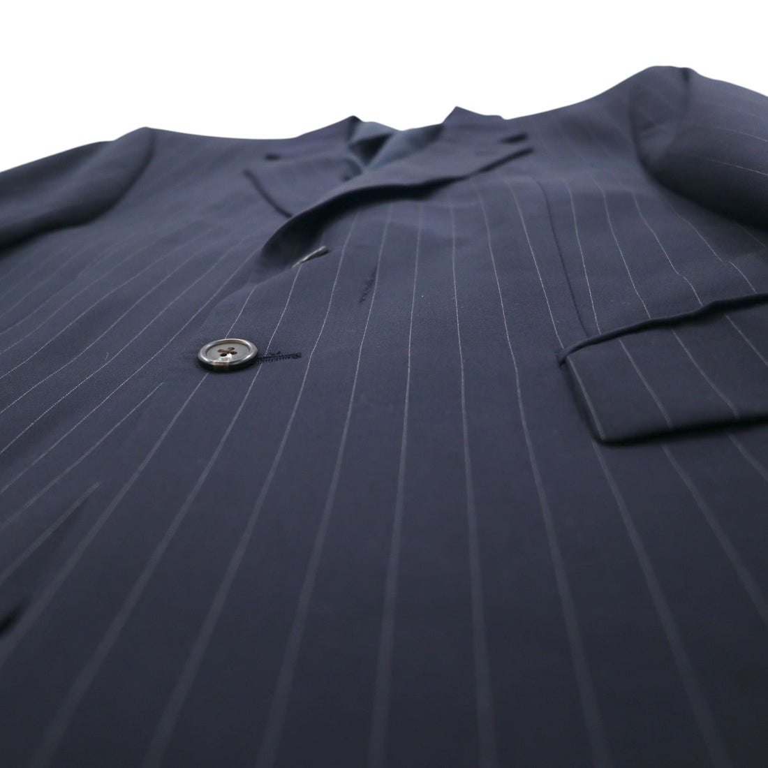 LAUREN RALPH LAUREN Made in Canada 90s 2B Suit Set L Navy Striped Wool
