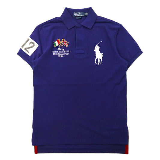 日本然リトテ-古着オンライン-Polo by Ralph Lauren ビッグポニー ポロシャツ S ブルー コットン ナンバリング ITALY Crack and Field-POLO BY RALPH LAUREN Big Pony Polo Shirt