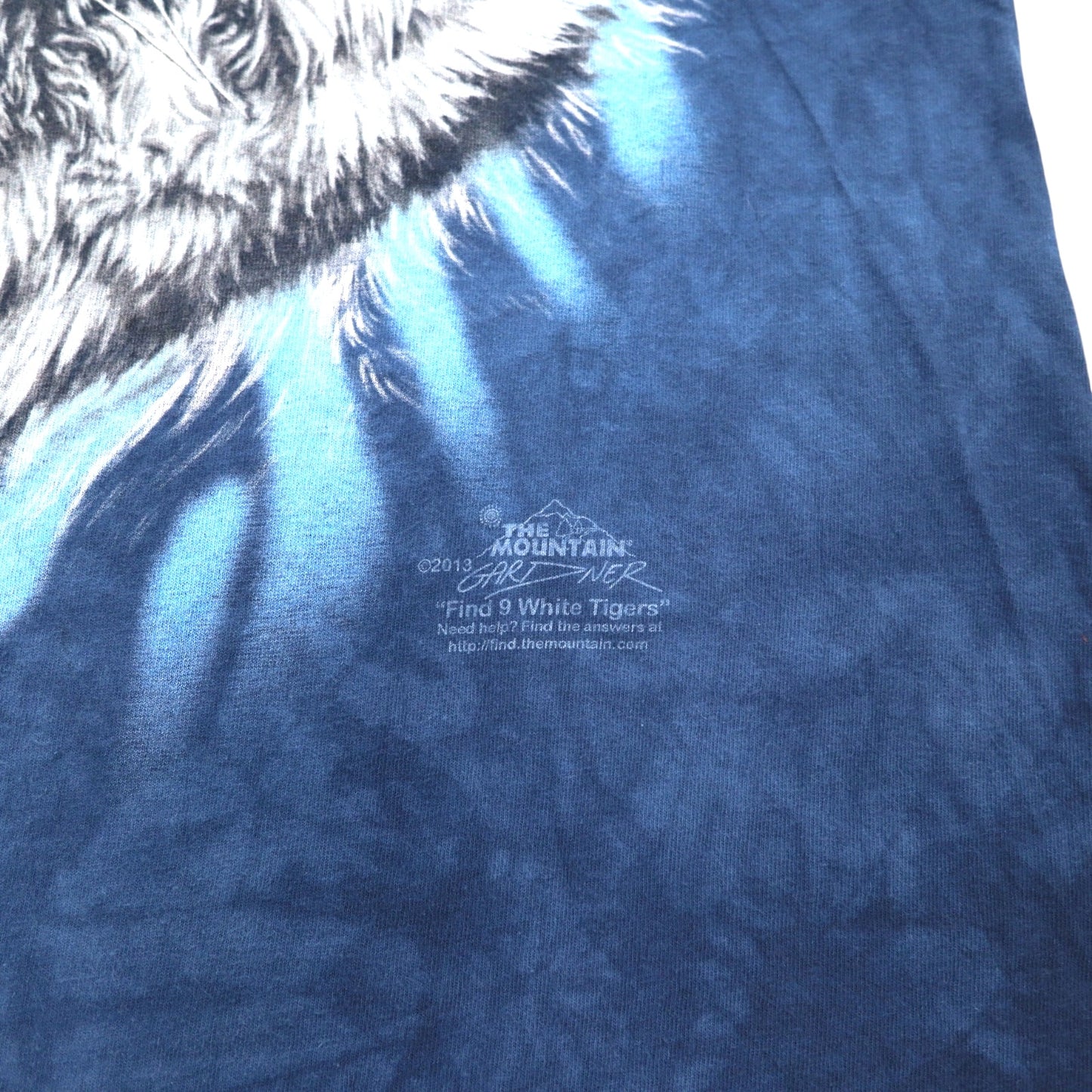 THE MOUNTAIN タイダイ プリント Dyed & Printed in USA Tシャツ L ネイビー アニマル ホワイトタイガー メキシコ製
