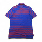 POLO GOLF RALPH LAUREN Pima Cotton Striped Polo Shirt, Size L, Blue/Orange, Vintage Lisle Pocket, Small Pony Embroidery, Made in Peru