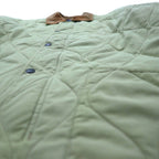 NAUTICA Quilted Jacket, Size L, Beige, Check Lining, Corduroy Collar, Padded, Smart Fabric Technology, Snap Buttons, Zipper Closure