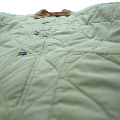 NAUTICA Quilted Jacket, Size L, Beige, Check Lining, Corduroy Collar, Padded, Smart Fabric Technology, Snap Buttons, Zipper Closure