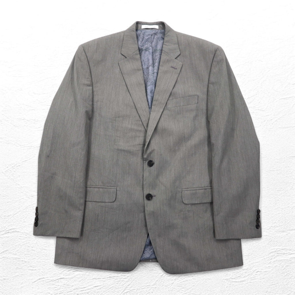 CHAPS 2B Tailored Jacket Suit L Gray Paisley Lining