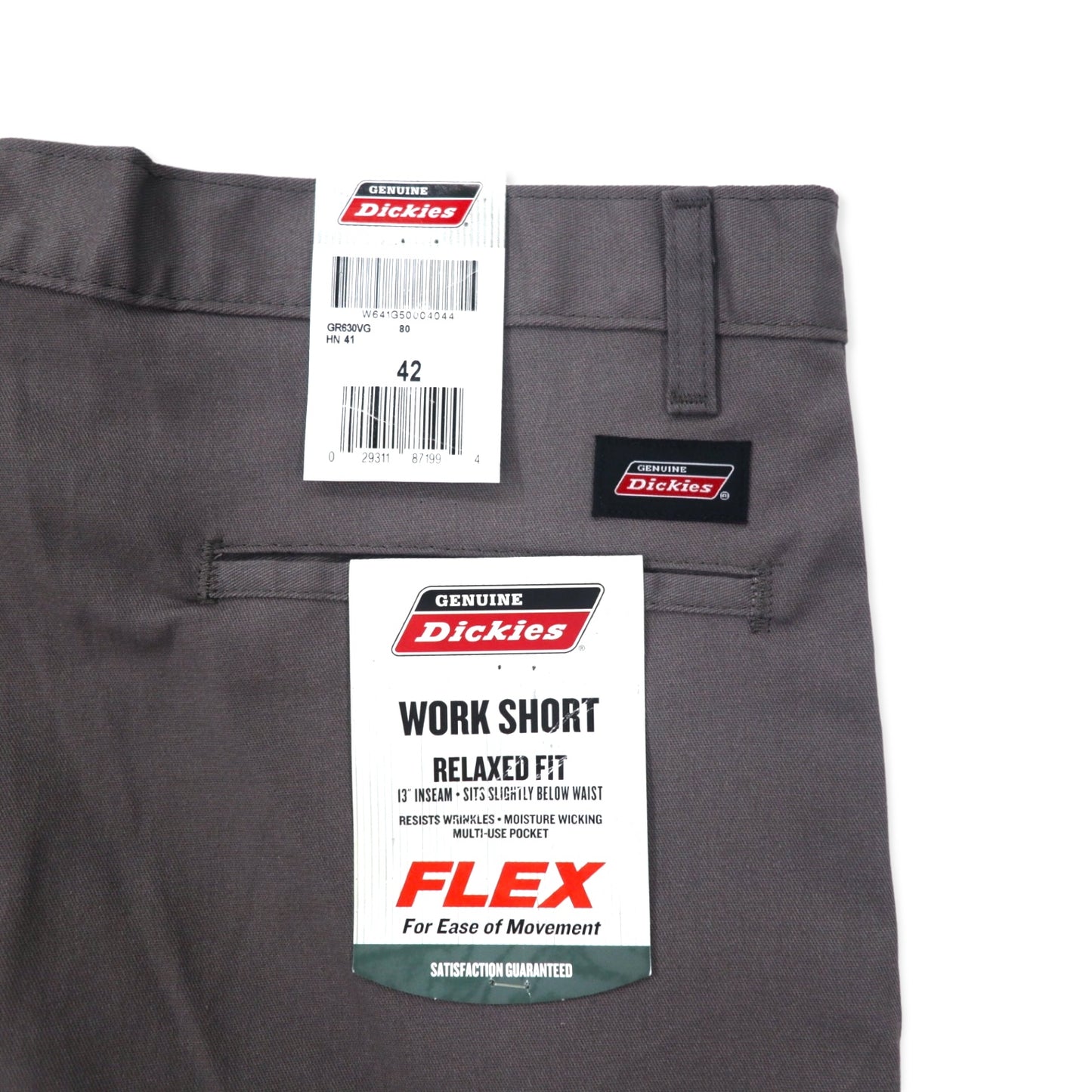 Dickies リラックス フィット ワークショーツ ハーフパンツ 42 グレー ポリエステル コットン FLEX ホンジュラス製 未使用品