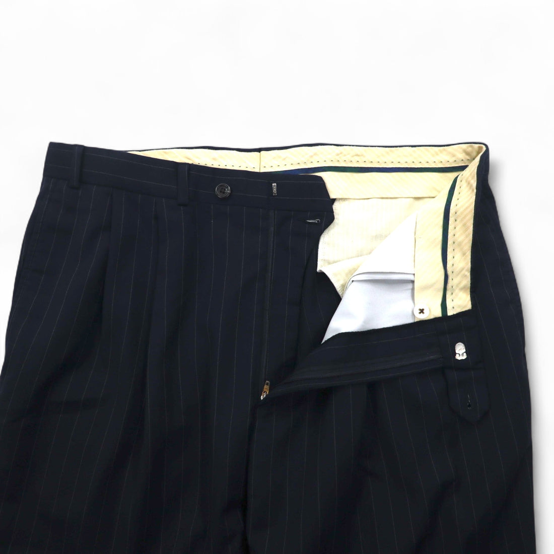 LAUREN RALPH LAUREN Made in Canada 90s 2B Suit Set L Navy Striped Wool