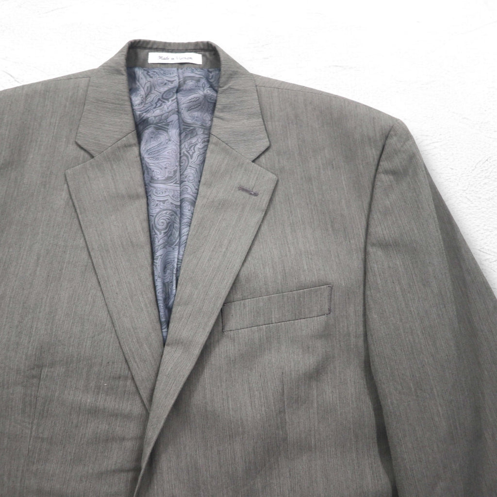 CHAPS 2B Tailored Jacket Suit L Gray Paisley Lining