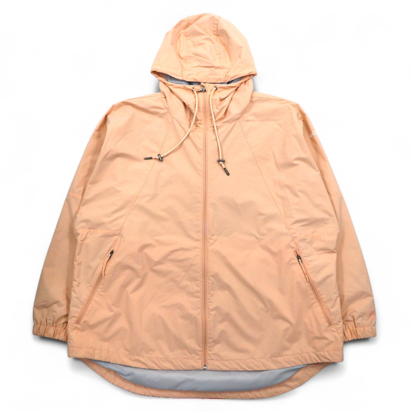 Columbia パークジャケット マウンテンパーカー レインジャケット L ピンク ナイロン ドローコード