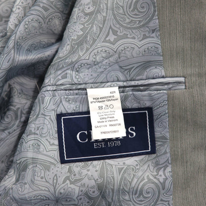 CHAPS 2B テーラードジャケット スーツ L グレー 裏地 ペイズリー