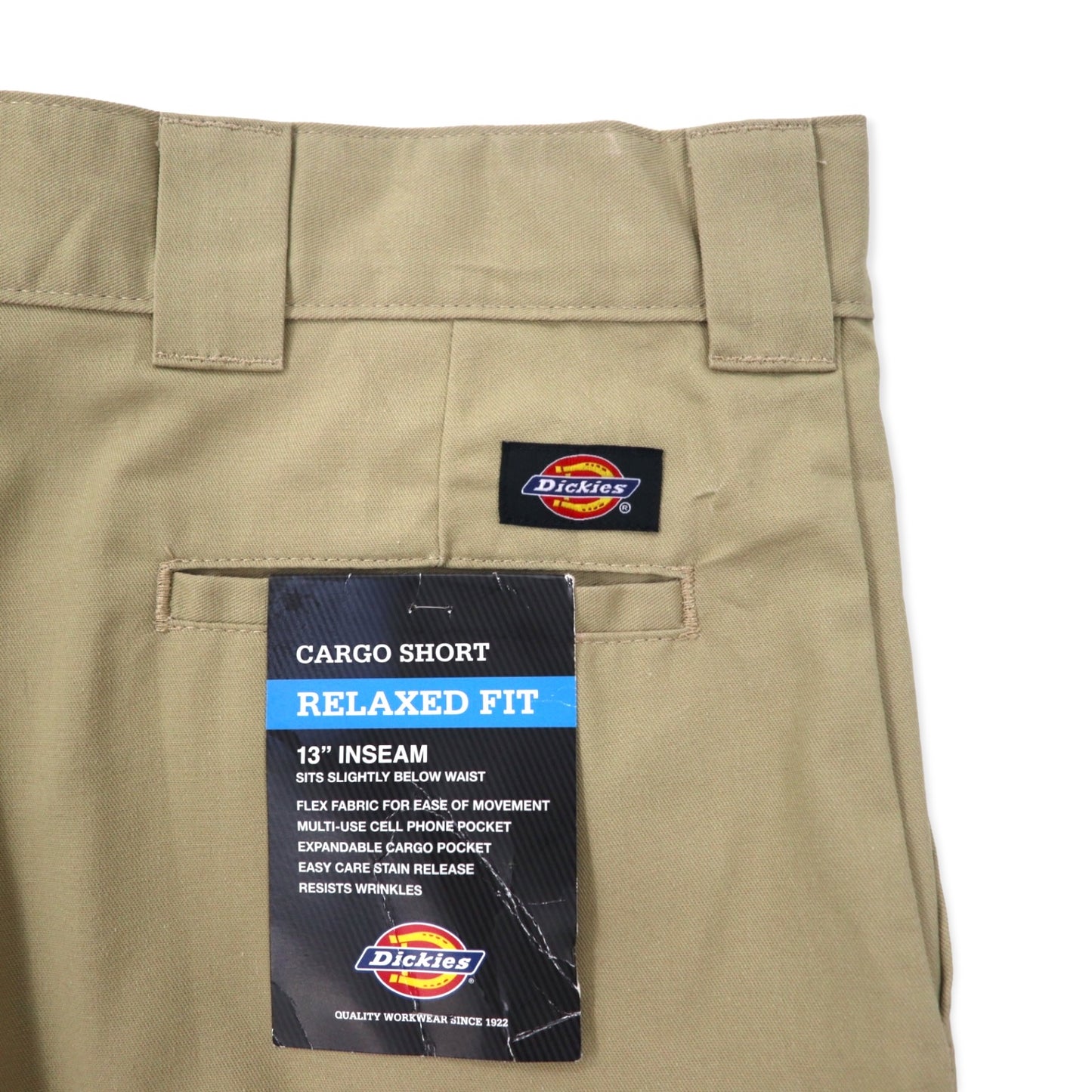 Dickies リラックス フィット カーゴショーツ ハーフパンツ 42 ベージュ ポリエステル コットン FLEX ニカラグア製 未使用品