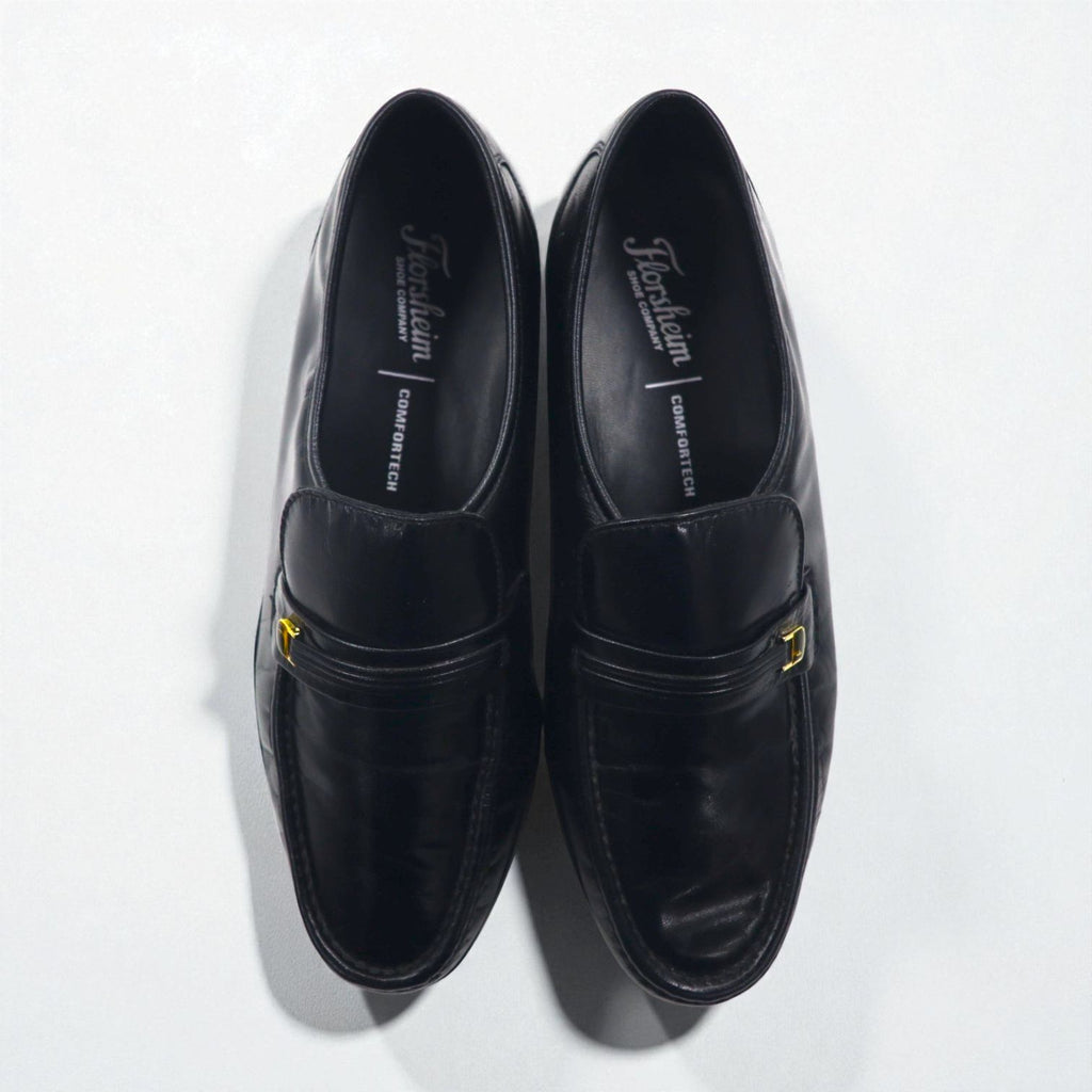 FLORSHEIM COMFORTECH 17088 slip-on loafers, size 28.5cm, black leather