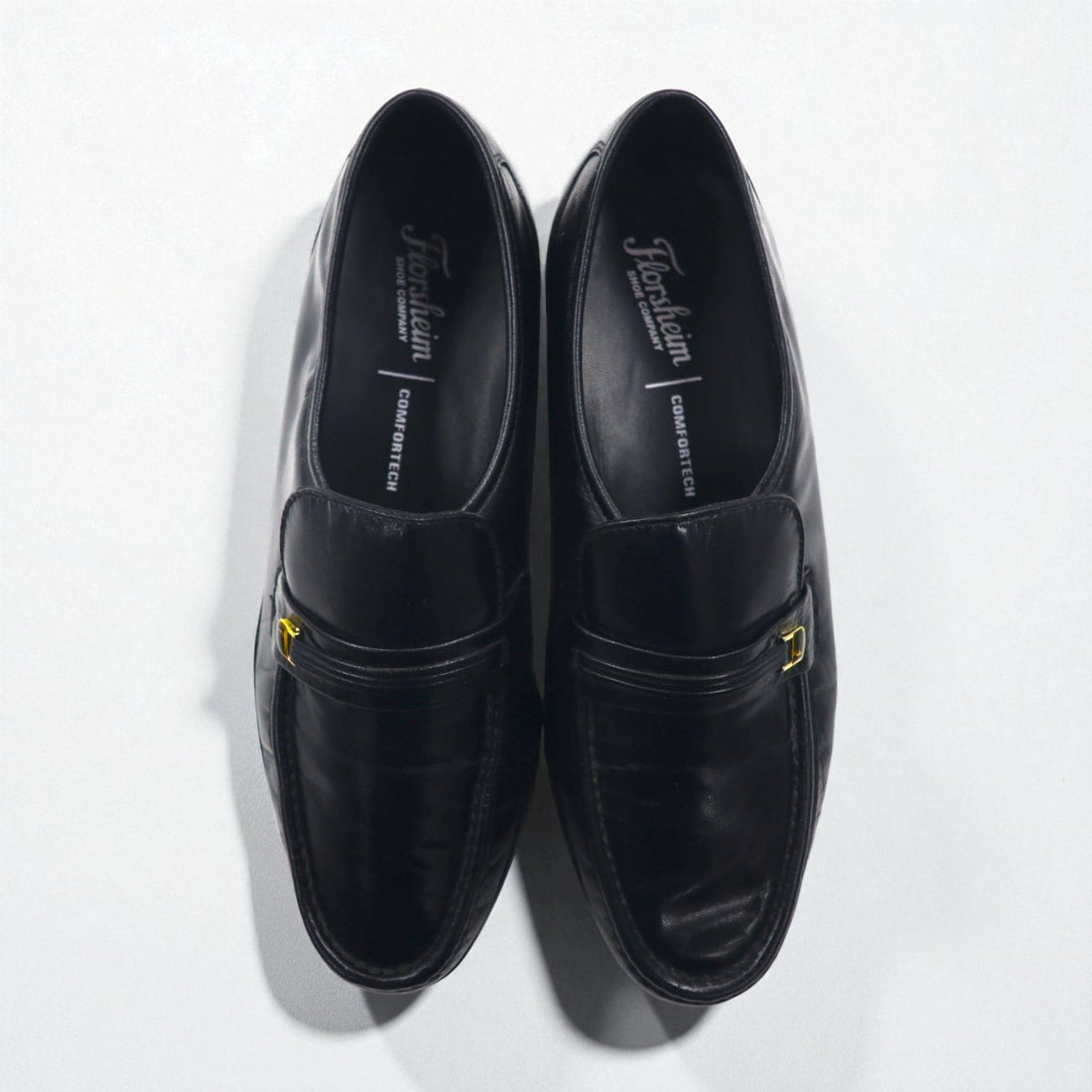 FLORSHEIM COMFORTECH 17088 slip-on loafers, size 28.5cm, black leather