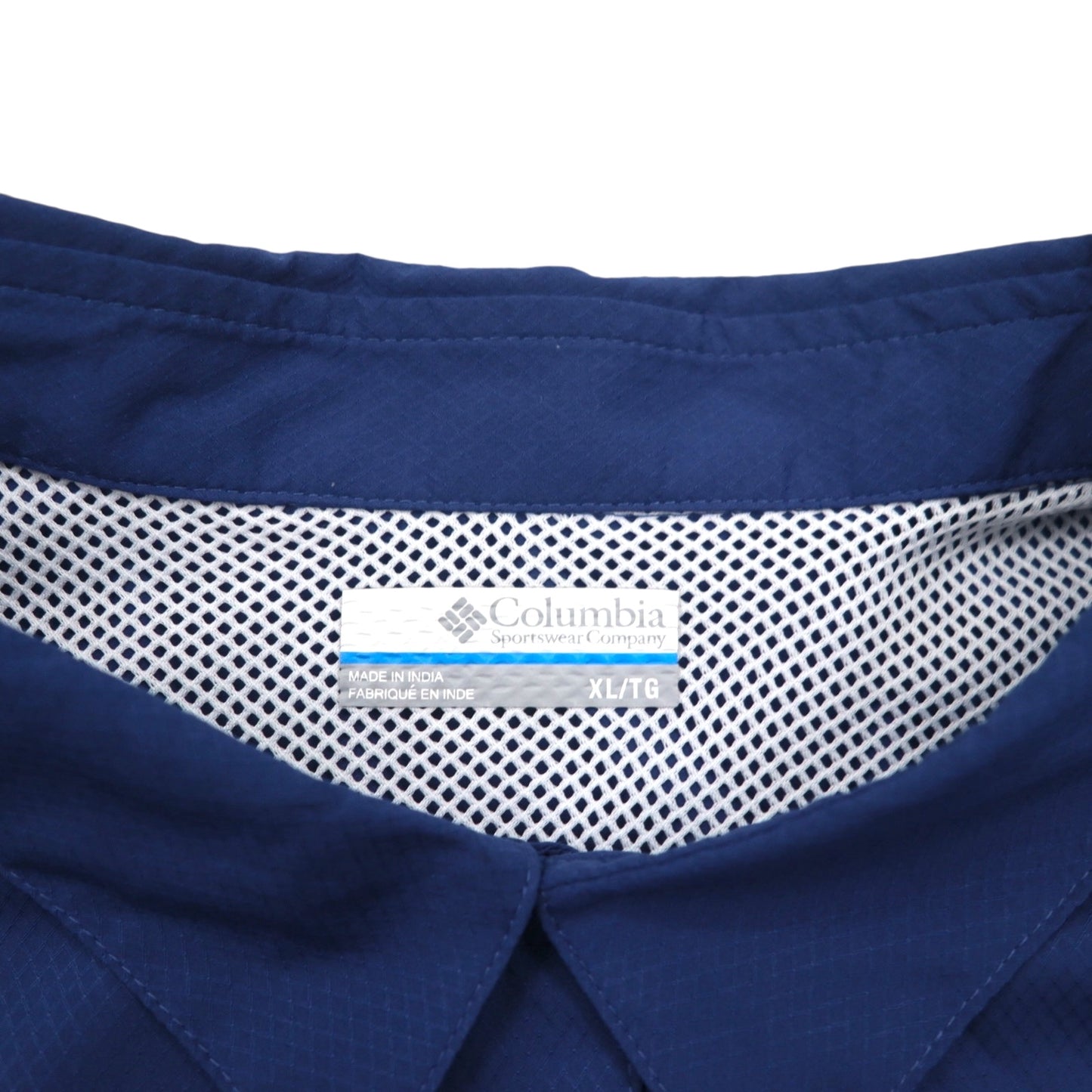 Columbia PFG オムニシェード OMNI-SHADE スラックタイドキャンプシャツ フィッシングシャツ XL ネイビー ポリエステル FM7042