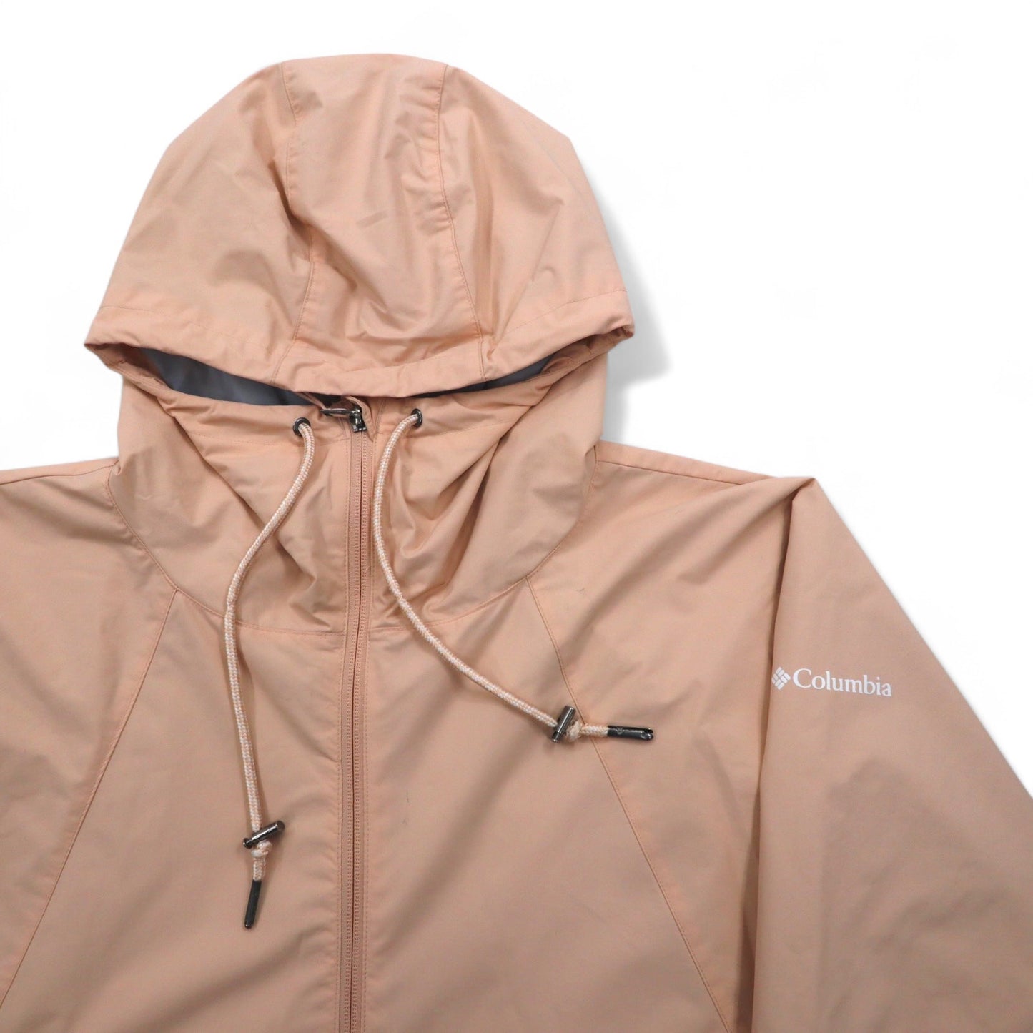 Columbia パークジャケット マウンテンパーカー レインジャケット L ピンク ナイロン ドローコード