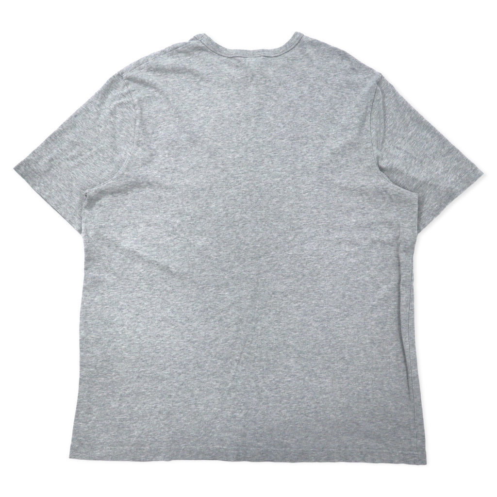 Champion 90s T-shirt, Pocket T, 3XL, Gray, Cotton, Bar Tag, One Point Logo Embroidery, Big Size
