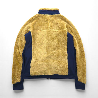 Columbia ハイパイル ボア フルジップ フリースジャケット L ベージュ PL3373 サムホール ストレッチ スタンドカラー