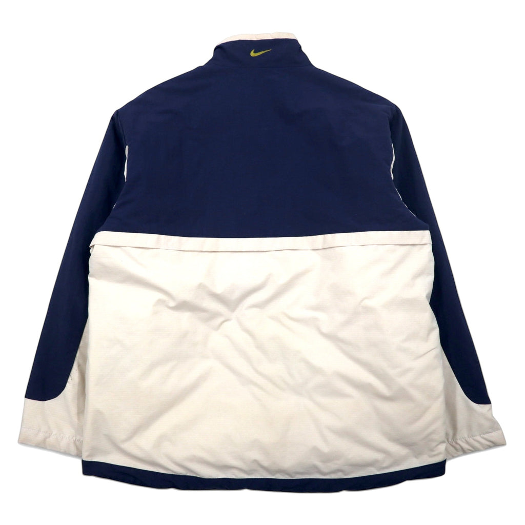 NIKE Insulated Jacket Ripstop Nylon Jacket XL Beige Filled with Polyester Swoosh Logo Embroidery