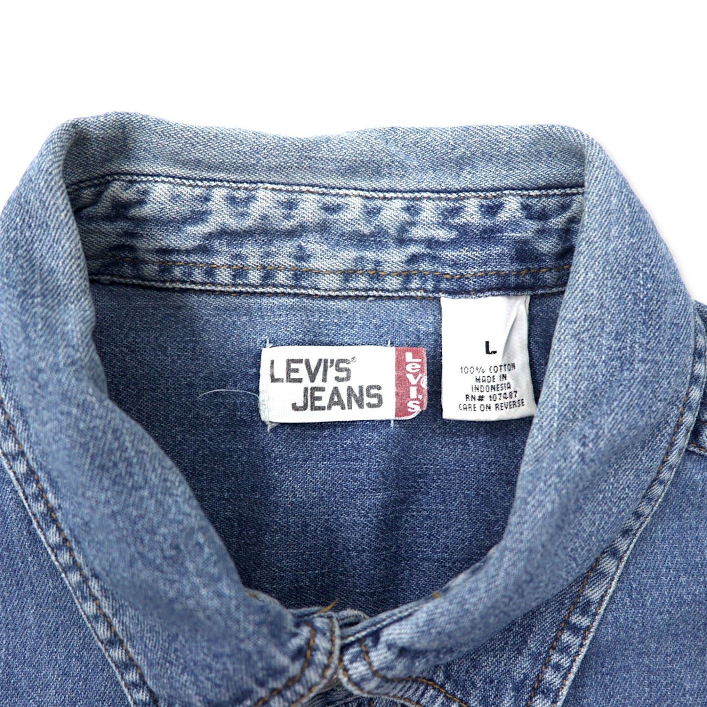 LEVI'S JEANS デニム ワークシャツ L ブルー コットン