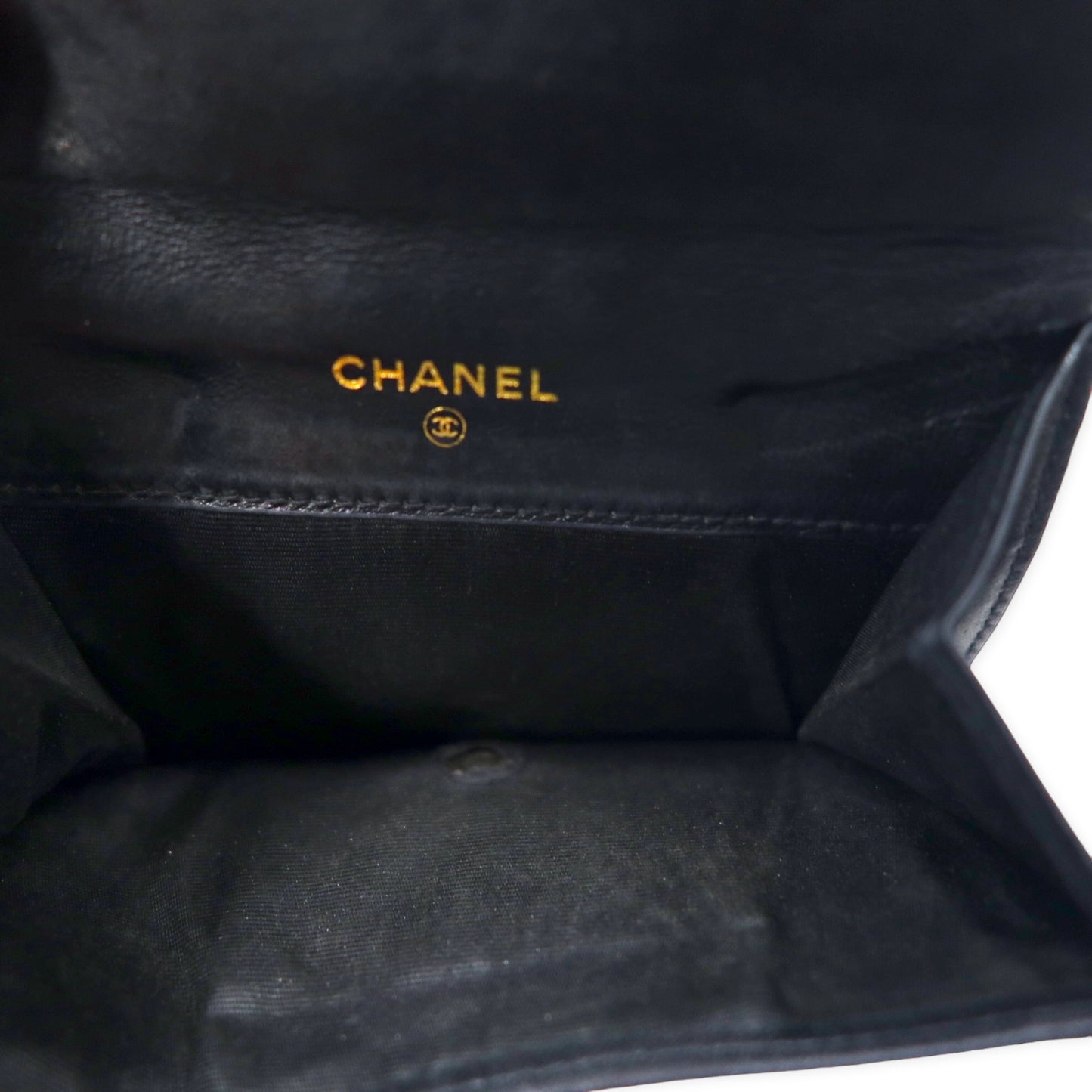 CHANEL ココマーク Wホック 財布 コンパクトウォレット ブラック ラムレザー フランス製