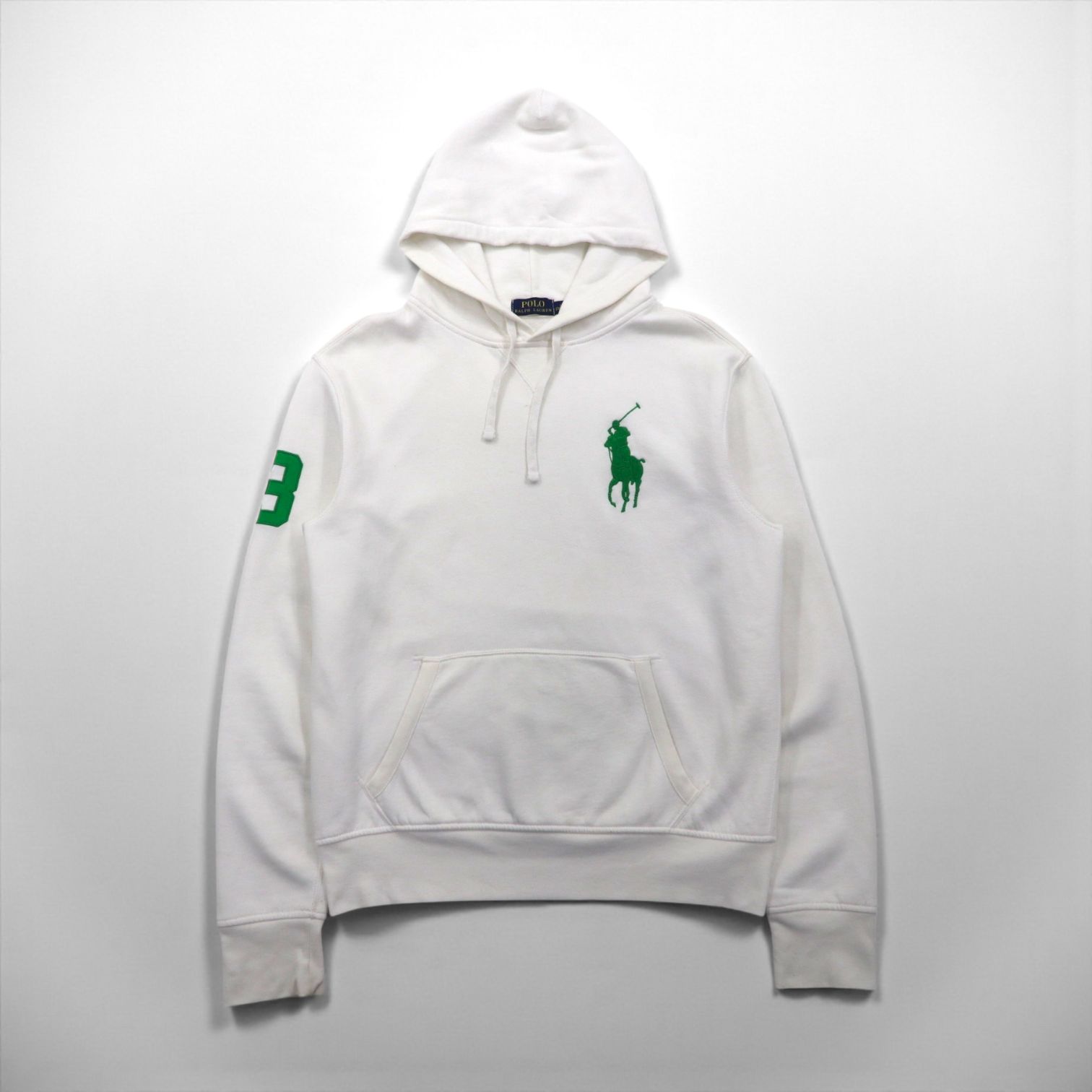 Polo Ralph Lauren Big Pony Pullover Hoodie, Medium, White, Cotton