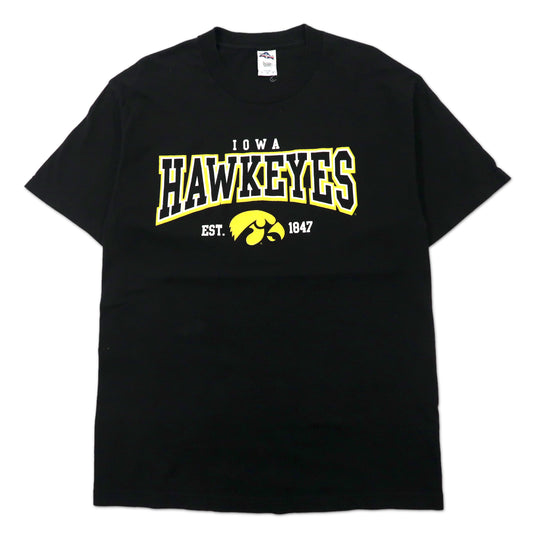 AAA ALSTYLE Iowa Hawkeyes 90年代 カレッジプリントTシャツ L ブラック コットン メキシコ製