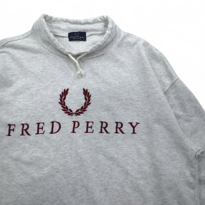 FRED PERRY 90年代 ドローコード ハイネック スウェット L グレー ボトルネック 日本製