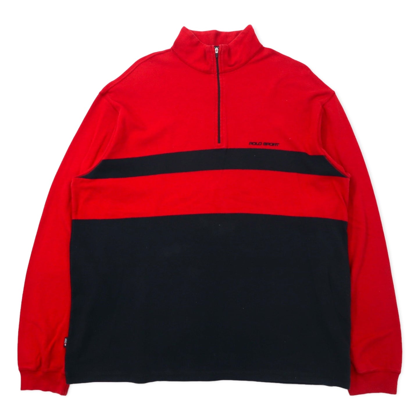 POLO SPORT RALPH LAUREN USA製 ハーフジップ スウェット XXL レッド コットン ビッグサイズ