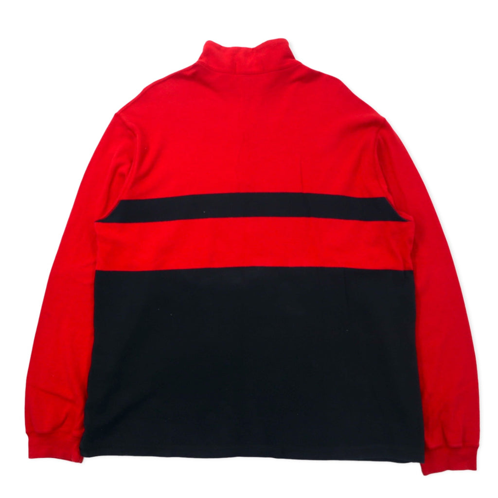 POLO SPORT RALPH LAUREN USA made half zip sweatshirt XXL red cotton big size