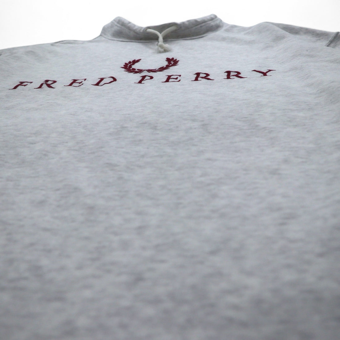 FRED PERRY 90s Drawstring High Neck Sweatshirt L Gray Bottle Neck Made in Japan