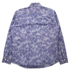Paul Smith Floral Print Dress Shirt, Medium, Blue, Cotton, One Point Logo Embroidery
