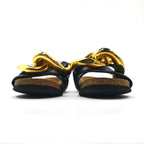 JW ANDERSON Gold Chain Slide Sandals, Sizes 26-26.5cm, Black Metal and Leather