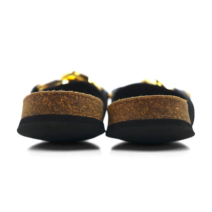 JW ANDERSON ゴールド チェーン スライド サンダル 26〜26.5cm ブラック メタル レザー