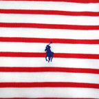 POLO RALPH LAUREN Striped Polo Shirt L White Orange Cotton Small Pony Embroidery