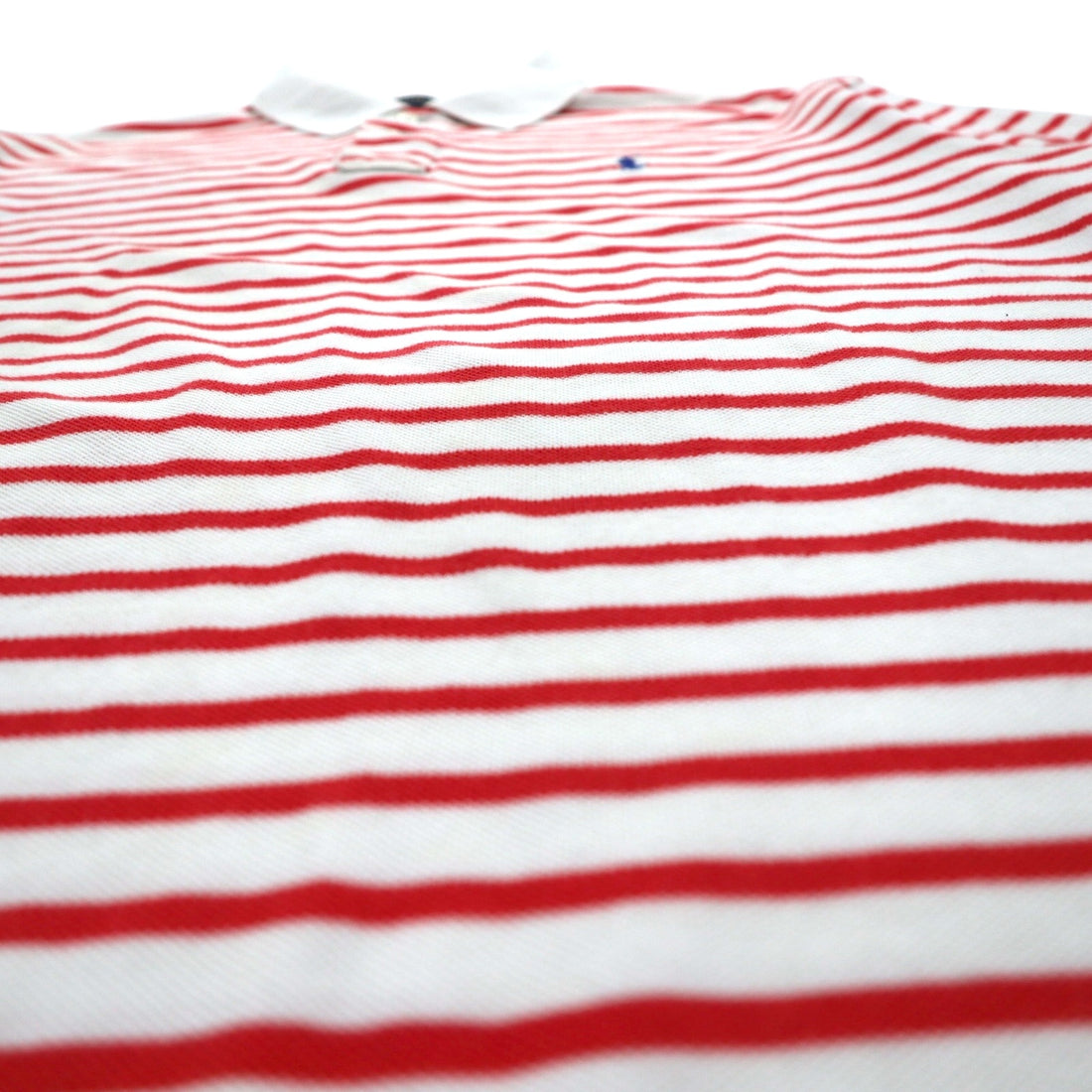 POLO RALPH LAUREN Striped Polo Shirt L White Orange Cotton Small Pony Embroidery