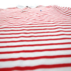 POLO RALPH LAUREN Striped Polo Shirt L White Orange Cotton Small Pony Embroidery