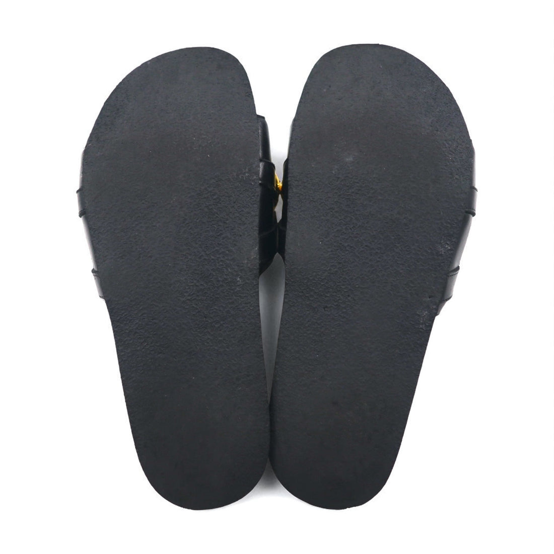 JW ANDERSON ゴールド チェーン スライド サンダル 26〜26.5cm ブラック メタル レザー