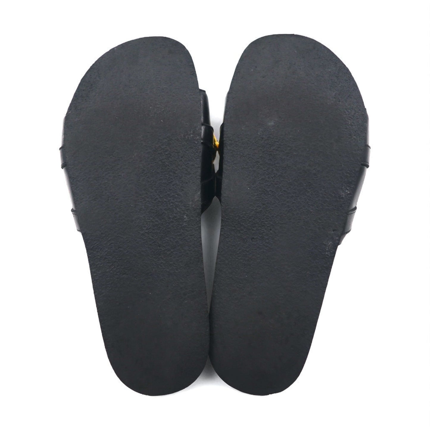 JW ANDERSON ゴールド チェーン スライド サンダル 26〜26.5cm ブラック メタル レザー