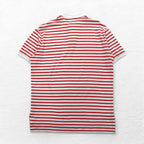 POLO RALPH LAUREN Striped Polo Shirt L White Orange Cotton Small Pony Embroidery