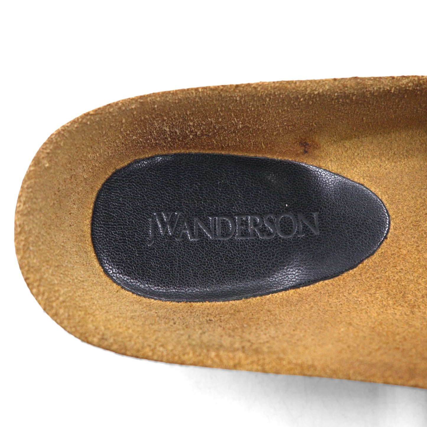JW ANDERSON ゴールド チェーン スライド サンダル 26〜26.5cm ブラック メタル レザー