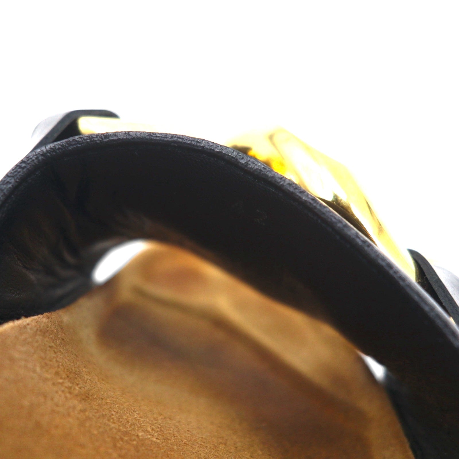 JW ANDERSON Gold Chain Slide Sandals, Sizes 26-26.5cm, Black Metal and Leather