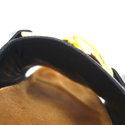 JW ANDERSON ゴールド チェーン スライド サンダル 26〜26.5cm ブラック メタル レザー