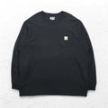 Carhartt Loose Fit Long Sleeve T-Shirt with Pockets, 2XL, LOOSE FIT, Black, K126, Made in Guatemala