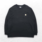 Carhartt Loose Fit Long Sleeve T-Shirt with Pockets, 2XL, LOOSE FIT, Black, K126, Made in Guatemala