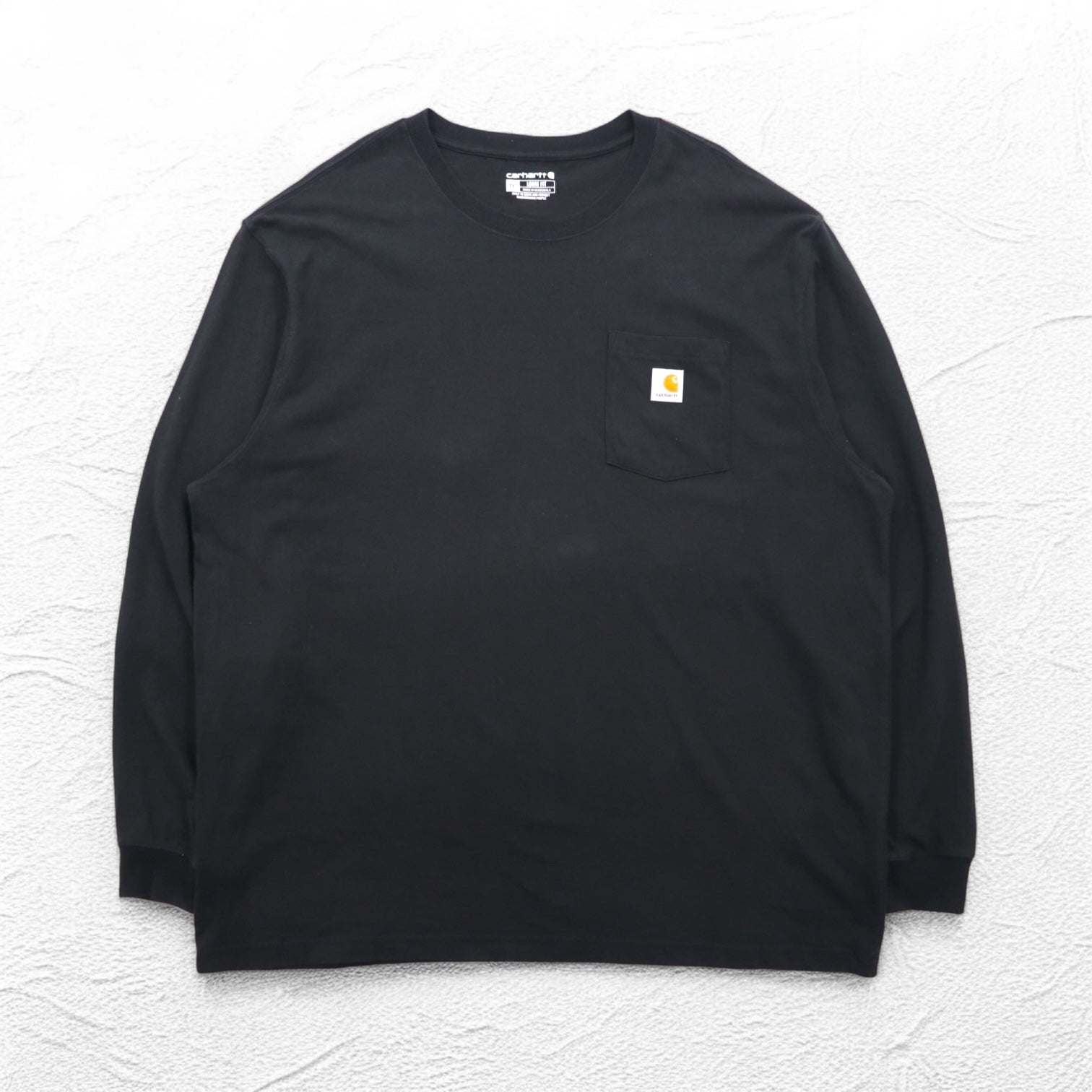Carhartt Loose Fit Long Sleeve T-Shirt with Pockets, 2XL, LOOSE FIT, Black, K126, Made in Guatemala